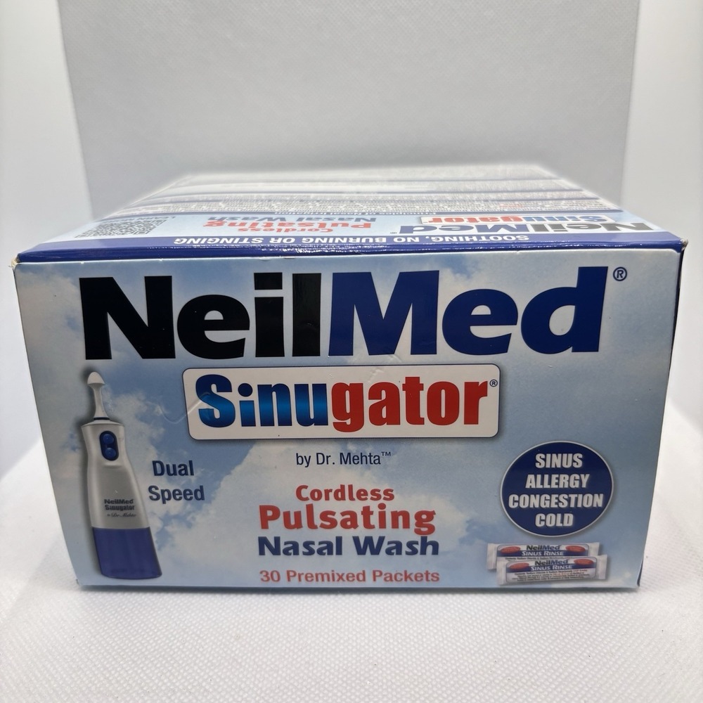 NeilMed Sinugator Cordless Pulsating Nasal Wash Kit 30 Packets New Sealed - Picture 5 of 6